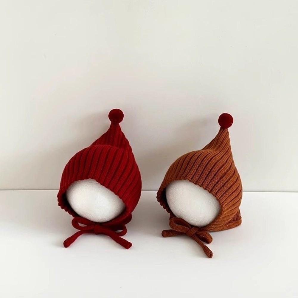 Однотонная детская шапочка-бини с дизайном шнуровки, детские пуловеры, новая детская вязаная шапка