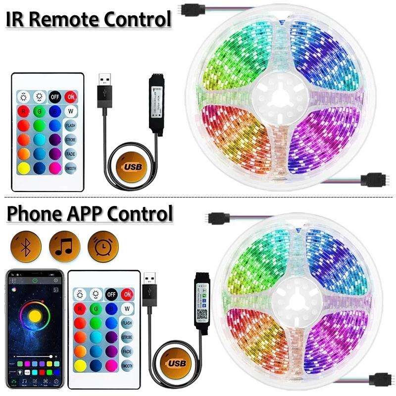 USB LED Strip Lights 5050 RGB 5V Color Changing Tuya WiFi Control 1-30M TV Backlight Room Bedroom Decor Flexible Tape