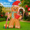 7.87FT LED Light Xmas Inflatable Gingerbread Man Toys Yard Lawn Party Decor Home Ornaments Supplies Christmas Holiday Gifts