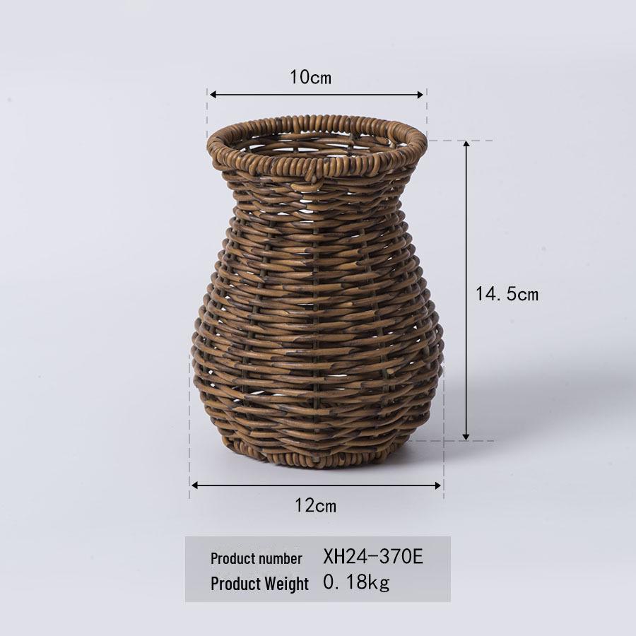 Ваза из ротанга, плетеная вручную: Креативное украшение для гостиной, кабинета, сухоцветы и поделки