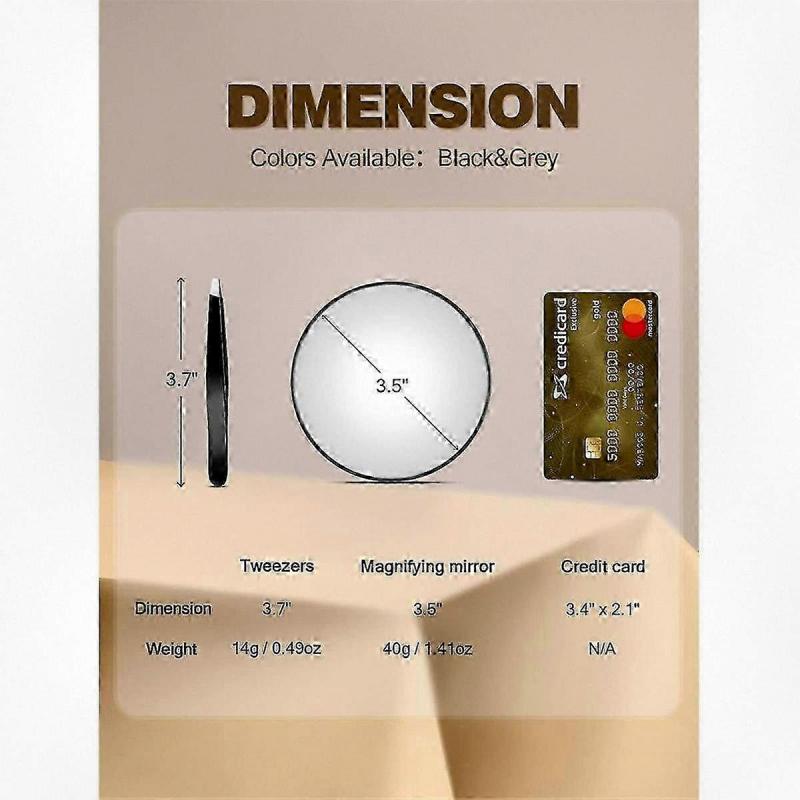 30X Magnifying Mirror with Tweezers and 2 Suction Cups - Portable Makeup Mirror for Grooming, Travel & Precise Beauty Care