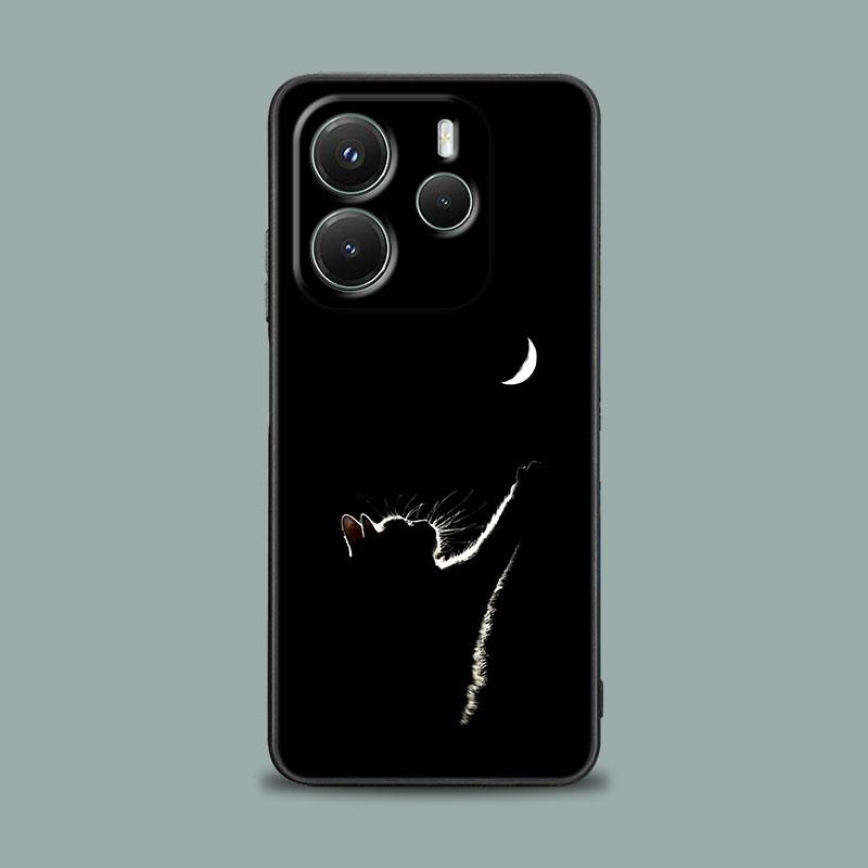 Чехол для телефона для Xiaomi Redmi 15C 14C 12C 13C Redmi Note 15 14 13 12 11 10 Pro Plus 5G 12S Силиконовая крышка Забавный Милый Кот Линейный Рисунок