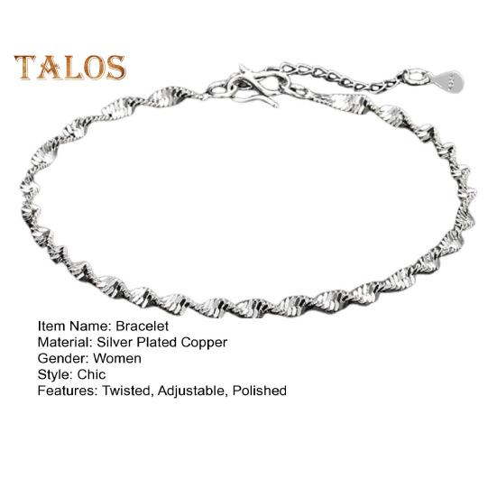 Women Bracelet Twisted Water Wave Adjustable with Extended Length Polished Lightweight Wrist Jewelry Anniversary Gift Lightweight Bangle