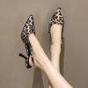 2024 2024 Summer Leopard Women Sandals 2024 Elegant Shallow Pointed Toe Shoes Ladies Outdoor Party Dress High Heel Sandalias