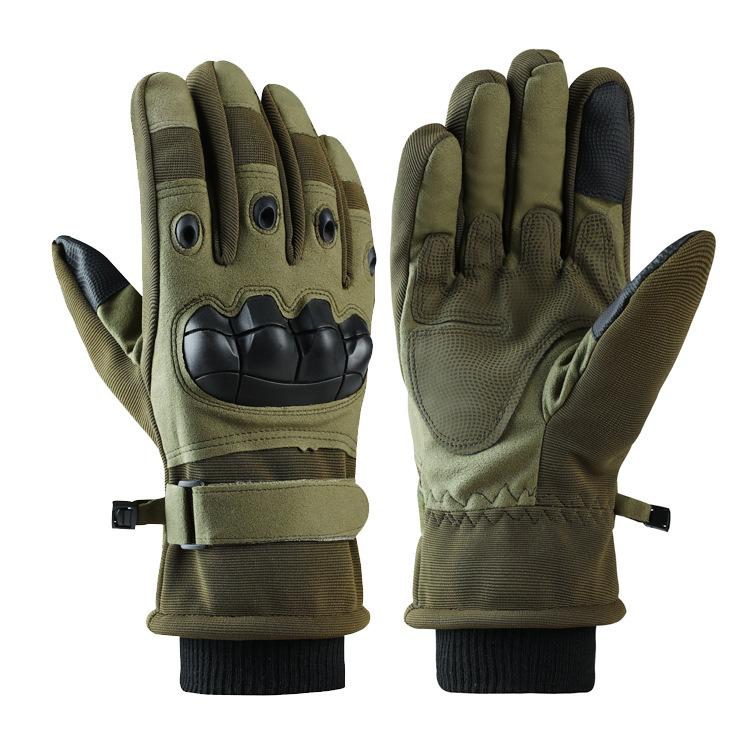 Tactical Gloves Men Cotton Lined Thick Touchscreen Windproof Waterproof Protective Fleece Warm Gloves