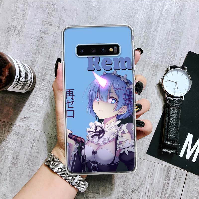 Чехол для телефона ReZERO Ram Rem Anime для Samsung Galaxy S20 FE S10 Plus S21 S22 Ultra S10E S9 S8 S7 Edge J4 + чехол Fundas Coque