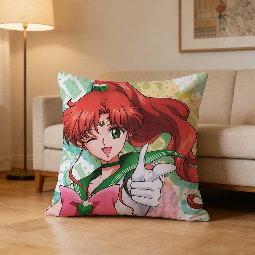 Makoto Kino Sailor Jupiter Pillow Case For Sofa Living Room Home Office Decor Protective Cover