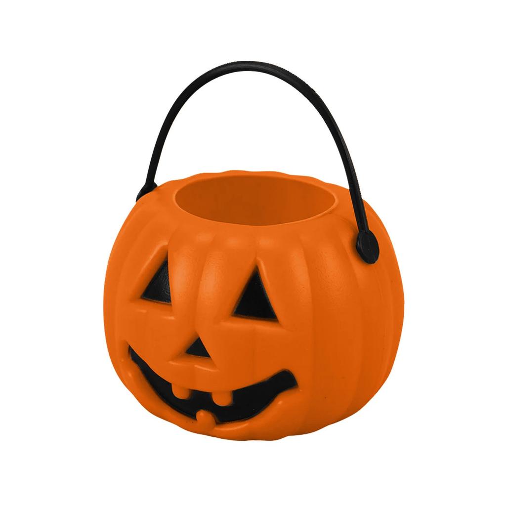 Halloween Portable Bucket Children Trick Or Candy Pail Holder (Orange),Halloween Decorations