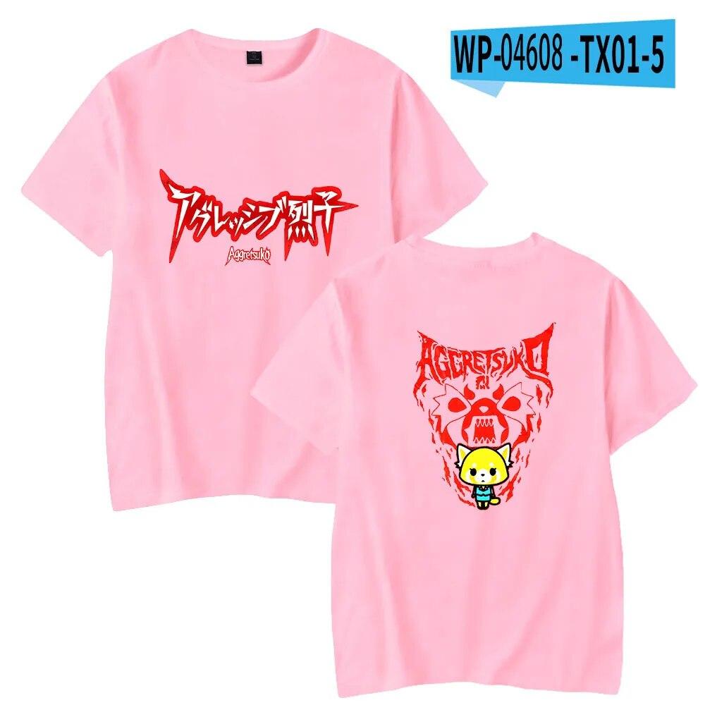 Aggretsuko модная футболка женская унисекс летние футболки с короткими рукавами аниме повседневная уличная футболка унисекс