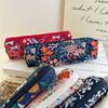 Flower Korean Style Pen Bag Print Cloth Stationery Bag Fashion Embroidered Pencil Case  Student