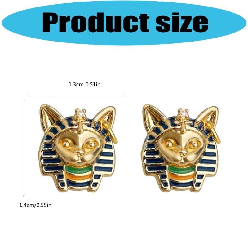 Эмалевые серьги с египетским дизайном, позолоченные, для повседневной носки и особых случаев