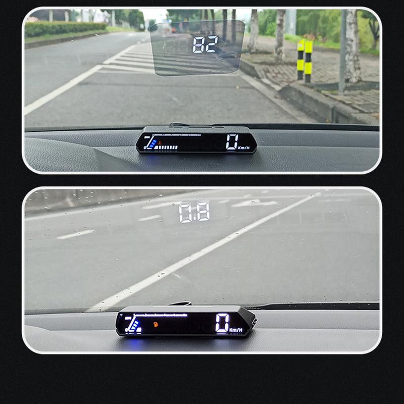 Двойной экран Автомобильный спидометр Цифровой HUD ODB Спидометр Проектор на лобовое стекло Напряжение Проекционный дисплей для грузовых автомобилей