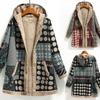 Autumn and Winter New National Wind Cotton-padded Coat Leisure Printed Cotton and Linen Printed Plush Hooded Zipper Women's Quality High Texture Coat