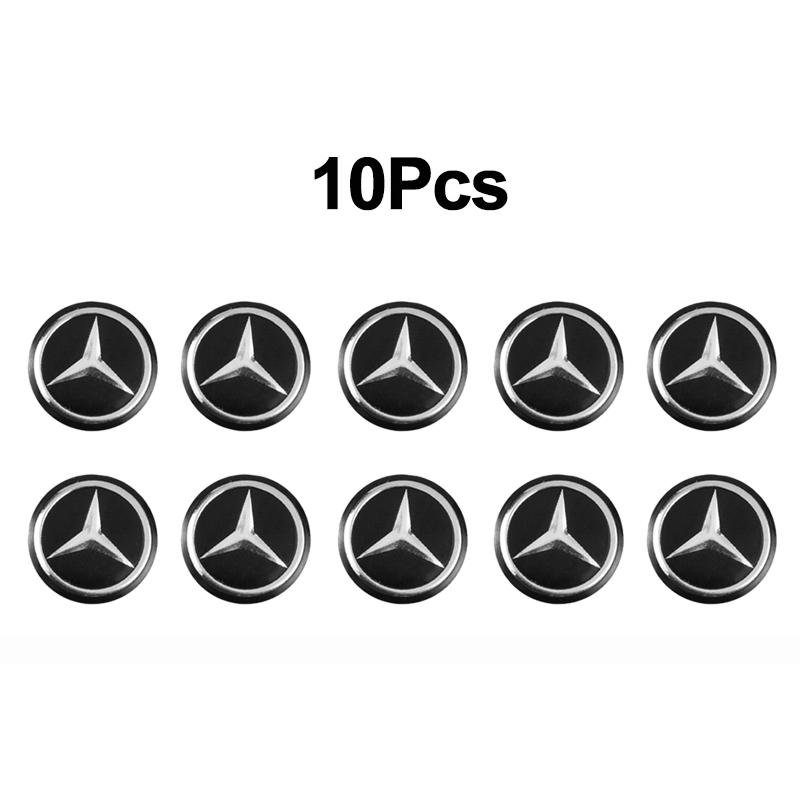 D5Emblems Mini Thin Self Adhesive Aluminum Key Emblem Sticker 11mm 14mm Easy Paste Remote Key Logo Decal For Mercedes Benz C200L