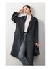 Women's Woolen Overcoat - Extra Long, Loose Fit, Double-Sided 100% Wool, Suit Collar for Autumn and Winter