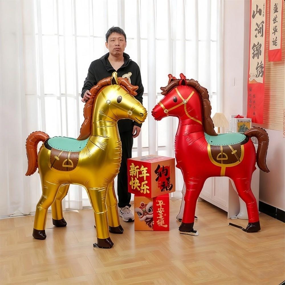 3D Horse Aluminum Film Ballons Large Standing Horse Horse Balloon Party Decorations Animal Theme Party Horse Shaped Foil Balloo