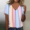 Fashion Women T-shirt with Gradient  Colours  Graphic 3D Printed Short Sleeve Summer  T-shirt Oversized Polyester Fiber Clothing