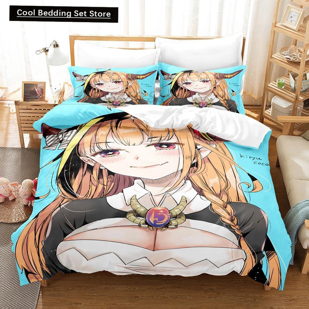 3D-печать аниме Kawaii Girls Kiryuu Coco Комплект постельного белья Single Twin Full Queen King Size Комплект постельного белья для подростковой спальни