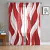 Красные рябь абстрактные линии прозрачные шторы для гостиной спальни детской комнаты тюль оконные шторы