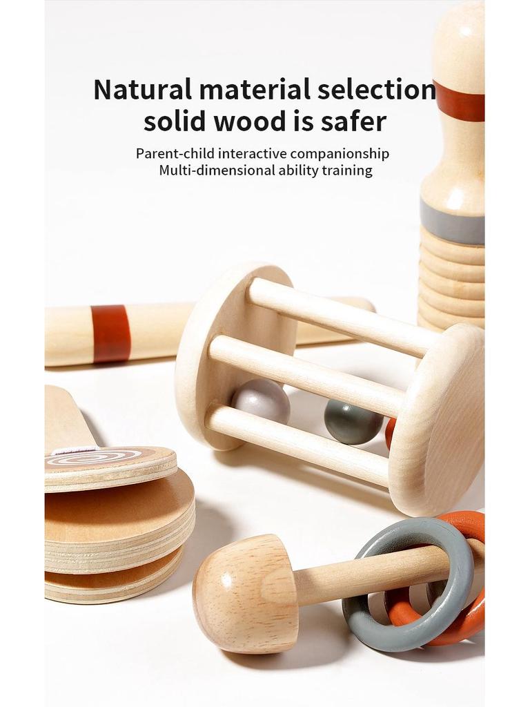 Орф 5-предметный детский музыкальный набор: Деревянный ксилофон, музыка ветра и успокаивающие инструменты для раннего образования.