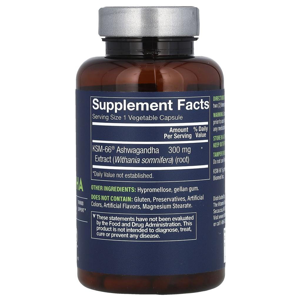 Vthrive KSM-66 Ашваганда, 120 растительных капсул