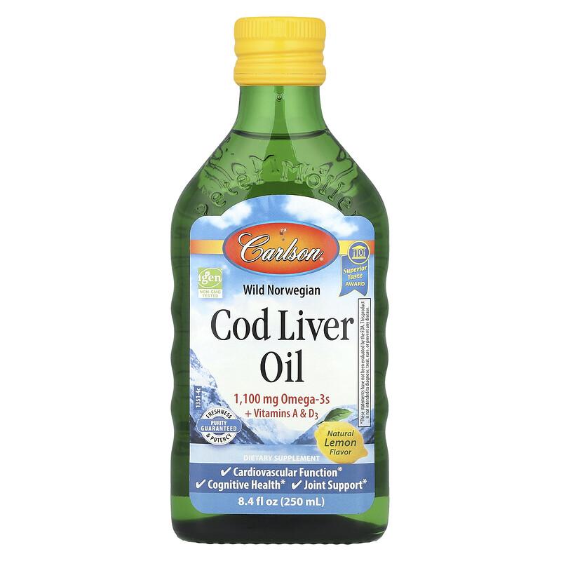 Wild Norwegian, Cod Liver Oil, Natural Lemon, 8.4 fl oz (250 ml)