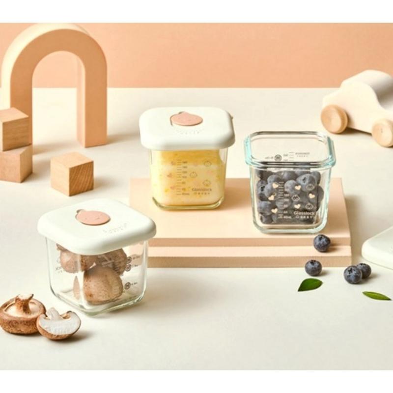 Glasslock Large Capacity Smile Cap Graduated Food Storage Container 270ml 3 Pieces