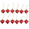 12pcs Christmas Ornament Heart Shape PVC Christmas Tree Hanging Decorations for Valentine"s Day