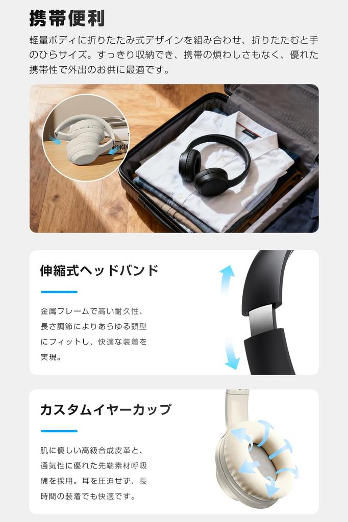 Беспроводные наушники Bluetooth 6.1, двойное использование: проводное и беспроводное, полноразмерные, совместимость с SD-картой, 23 часа воспроизведения музыки, хаки