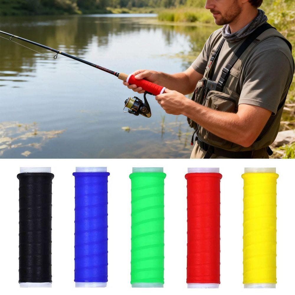 Silicone Cold Shrink Handle Cover Non-slip Grip Sleeves Hand Pole Grips Fishing Tackle Accessories