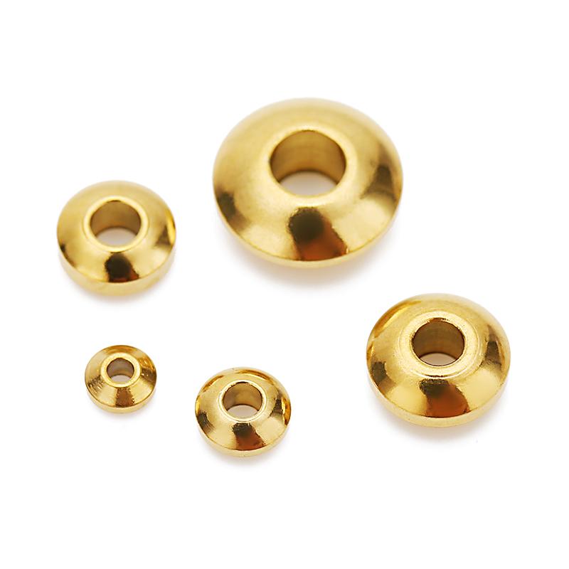 20-50Pcs 4mm 5mm 6mm 8mm Stainless Steel Round Flat Rondelle Spacer Beads DIY Charms Abaci Beads for Jewelry Making Findings