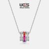 Rainbow Zircon Necklace - Women's S925 Silver Colored Gem Clavicle Chain European & American Fashion