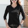 Korean-Style Slim Fit Women's Long-Sleeve T-Shirt for Autumn/Winter - Ladies' Simple Inner Wear