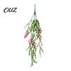 Artificial Flowers for Home Decor Hanging Vines with Red Berries, Realistic Plastic Cascading Greenery Plants, Maintenance Free Faux Draping