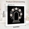 DIY Pearl Diamond Painting Set with Frame Floral Wreath Pattern 3D Pearl Beads. Home Wall Decor