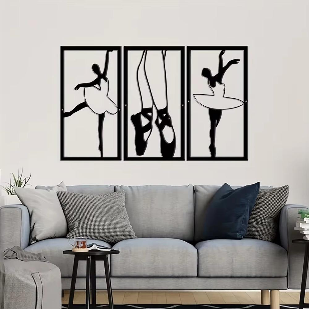 1pc Ballerina Metal Wall Art Rectangle Ballet Dancer Wall Decor Elegant Home & Room Hanging Stylish Dancer Metal Art Decoration