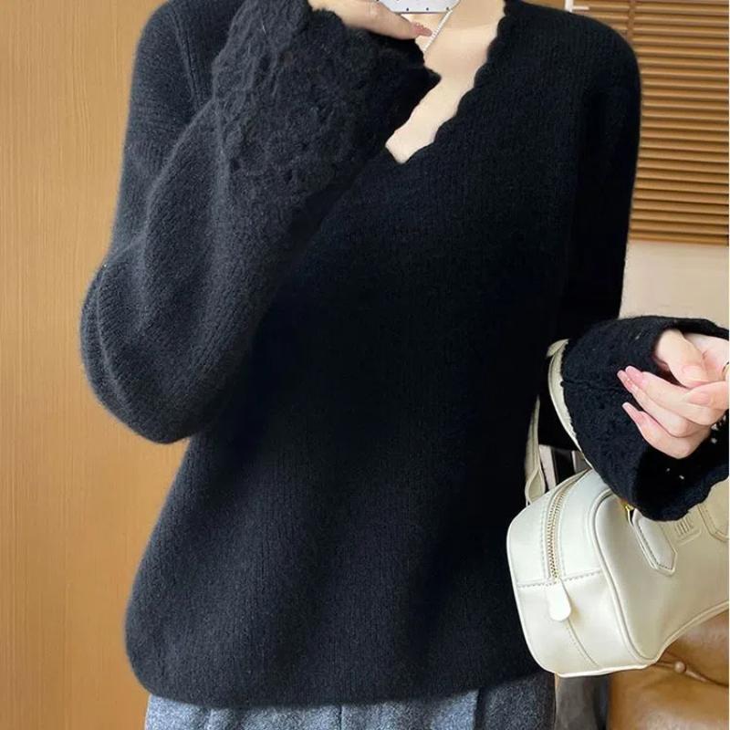 Женский свитер Зимний Утепленный Пуловер Теплый Вязаный Эластичный С Длинным Рукавом Оверсайз Джемпер Свитер Топы