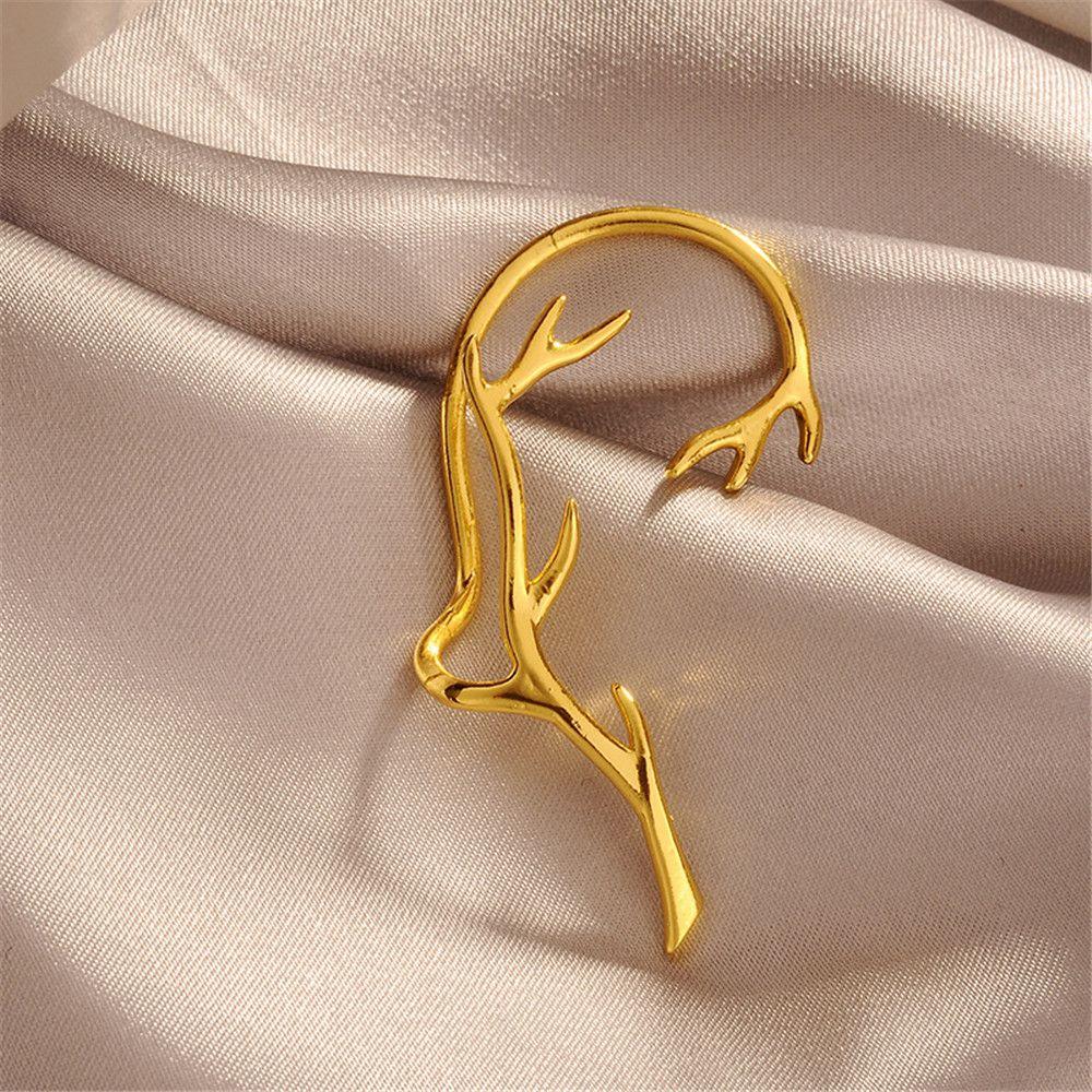 Women Elves Simplicity Ear Clip Earrings Fake Piercing Ear Wrap Branches Ear Cuff