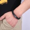 Классический черный браслет из нержавеющей стали с кнопкой, мужской кожаный браслет, роскошный браслет, подарок