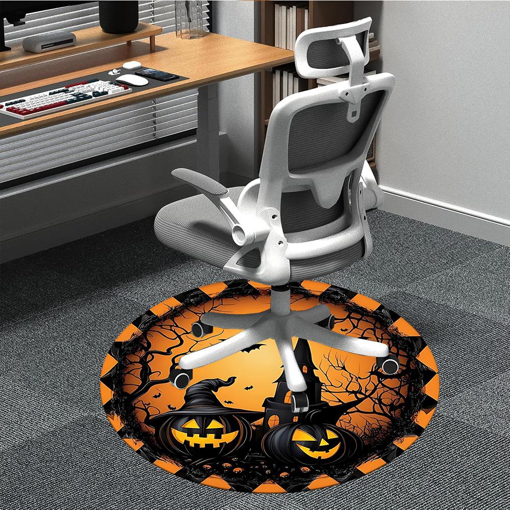 1PC Halloween Pumpkins Chair Carpet for Office Non-Slip, Lightweight, Machine Washable Rug for Office, Sleeping, Room - Holiday Decoryy251009117