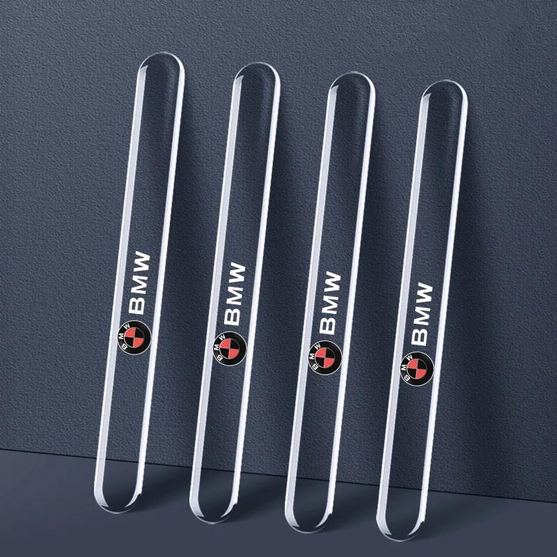 LJFJN1 4pcs Car Door Edge Protection Strips Anti Scratch Rearview Mirror Anti-collision Sticker For BMW 50th M X1 X3 X5 X6 X7 E30 E90