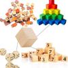 Квадратный маленький деревянный блок модель, цельное дерево DIY ручная сборка деревянных блоков, детская игрушка-головоломка для малышей, декор, поделки, искусство