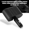 Universal Car 2 Way Cigar Lighter Splitter Charger Adapter with USB Fast Charge Port 12 24V