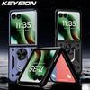 KEYSION Shockproof Armor Case for Motorola Razr 60 Ultra 5G Metal Ring Stand Phone Back Cover for MOTO Razr Ultra 2025 Razr+2025