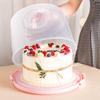 Foldable Handle Cake Container Round Cake Case Food Storage Tray Plastic Cake Box  Picnic