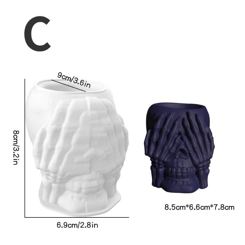 Xiaomi 3D Halloween Skull Pumpkin Silicone Mold DIY Crystal Epoxy Resin Gypsum Flower Pot Casting Mould Home Decor Making Tool