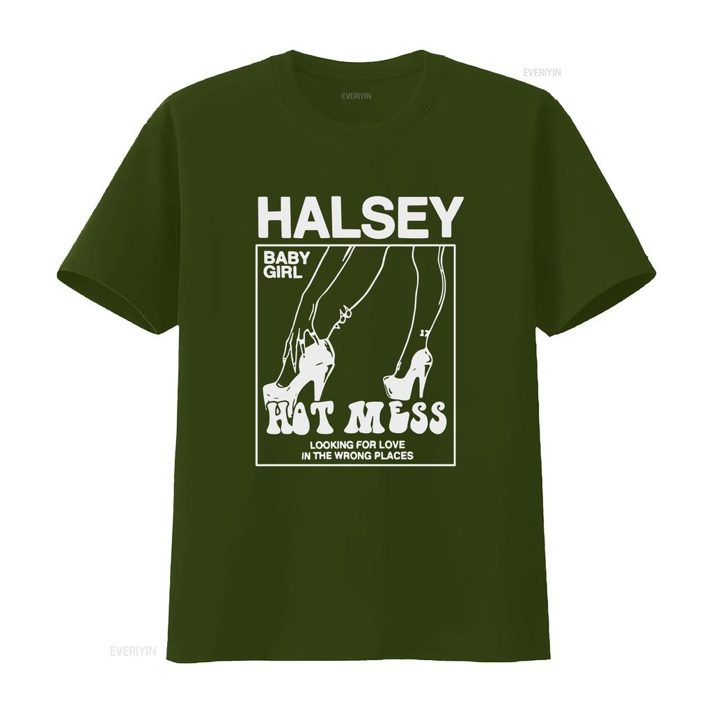 Halsey Hot Mess T Shirt Sizes met 183 vintage Washed homme Soft Comfortable Top For Everyday Wear graphic fashion streetwear