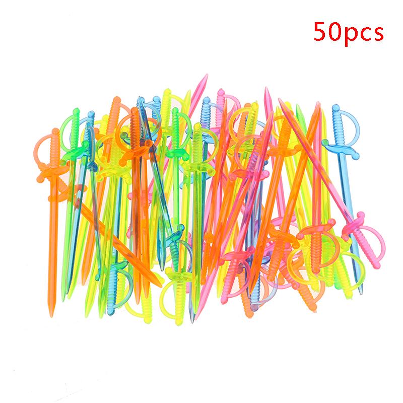 50шт фруктовая палочка пластиковая вилка вилка для кондитерских изделий многоразовая фруктовая десертная вилка для фруктов