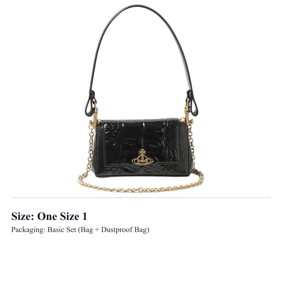 Vivienne Westwood Vivienne Westwood HAZEL Cow Leather Shoulder Bag Women's Black 50684358800D