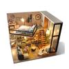moin moin Dollhouse Miniature Handmade Kit Set Modern Modern Model Room Style Interior Stylish Light Acrylic Case Two-story building/LED +